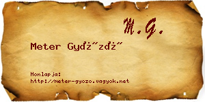 Meter Győző névjegykártya